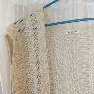 Boho long knit vest with tassel fringe